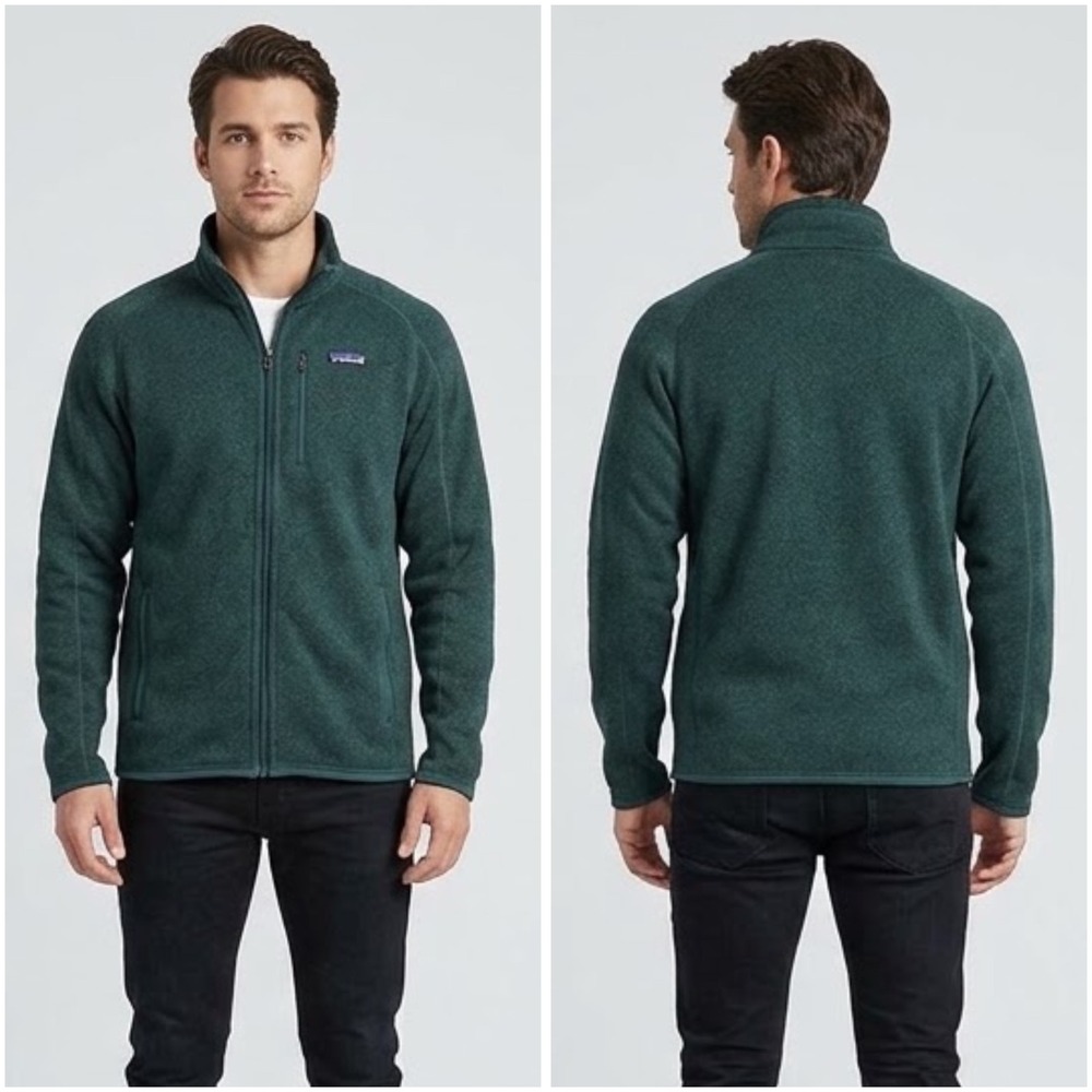 Patagonia Better Sweater Full Zip Jacket Mens Medium Dark Green 25528 FA19 PIGR